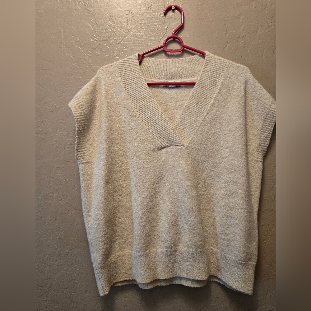 Topshop Beige/Cream Ribbed Knit Sweater